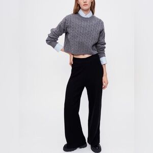 MAJE WIDE LEG KNITTED SWEATER PANTS 40 large